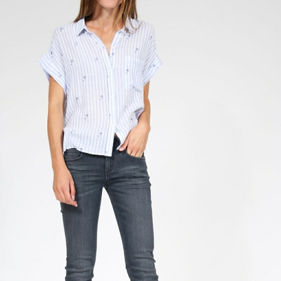 Rails Tops - RAILS Mermaid Stripe Whitney Shirt
Small Button